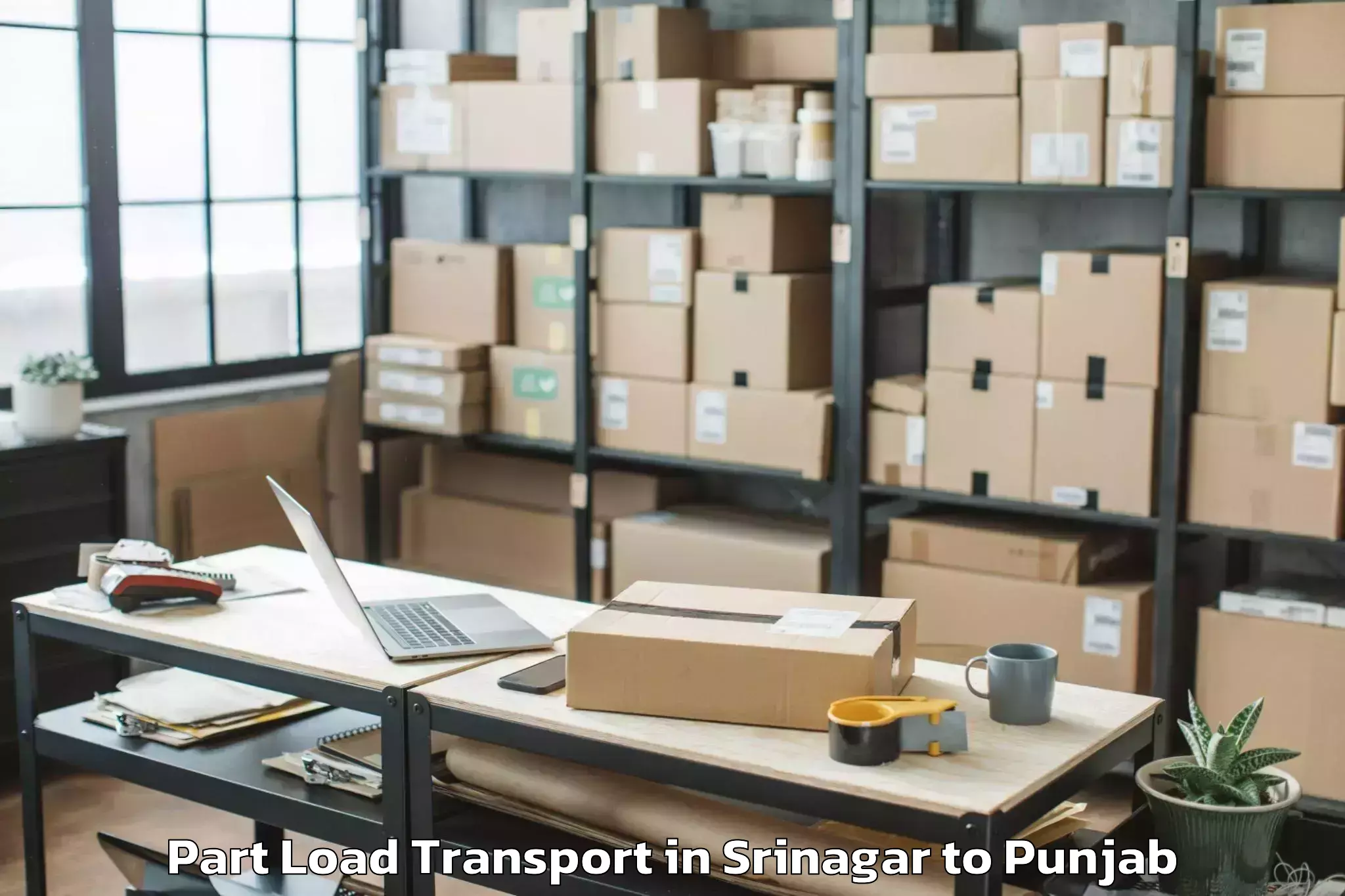 Leading Srinagar to Gna University Phagwara Part Load Transport Provider